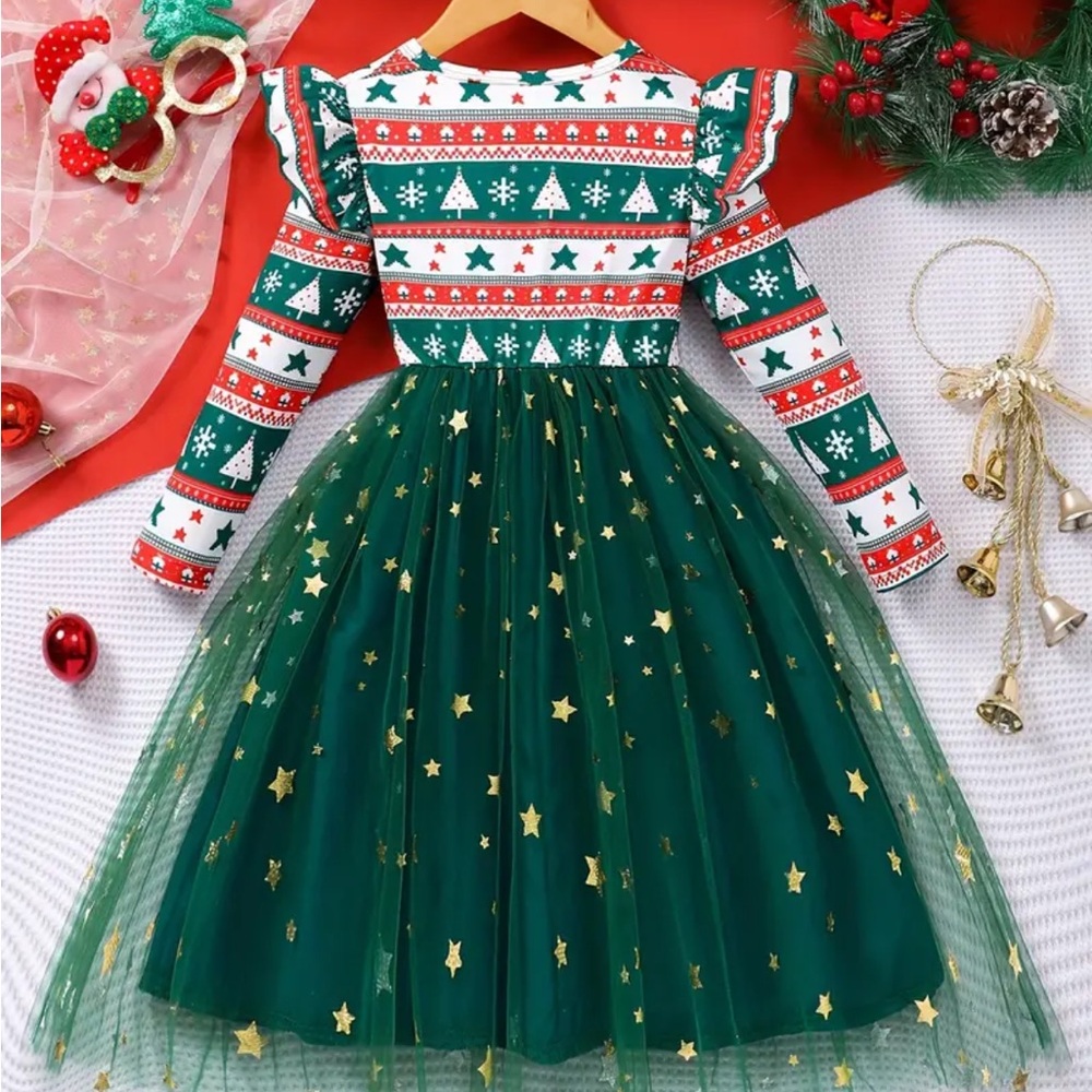 ๐ New Red & Green Holiday Handmade Outfit for Girls (Size 2-3 Years) ๐ - Picture 3 of 8